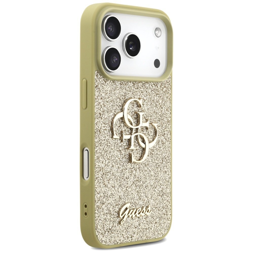 iPhone 17 Pro dėklas Guess Fixed Glitter Big 4G – auksinis 3