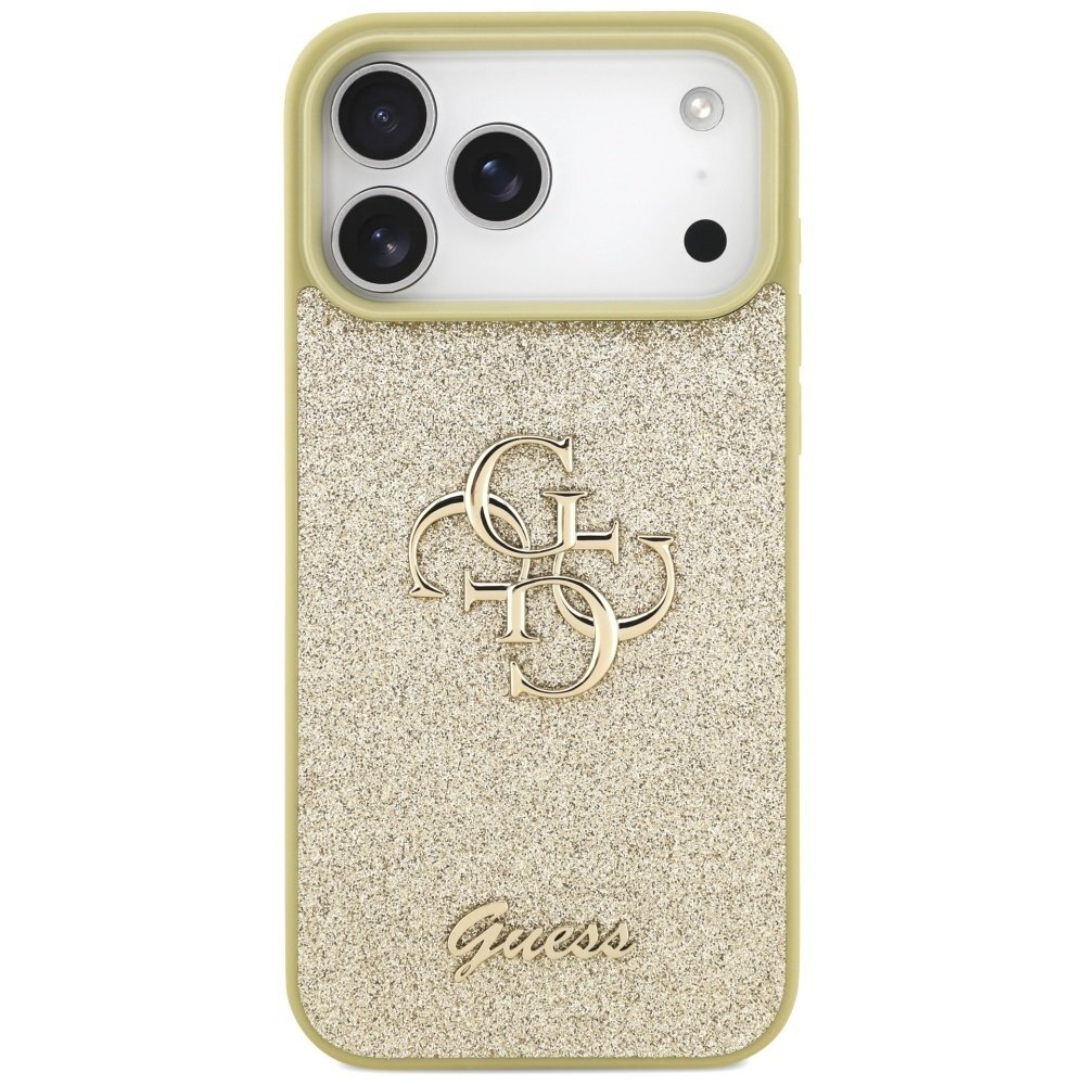 iPhone 17 Pro Max dėklas Guess Fixed Glitter Big 4G – auksinis 2
