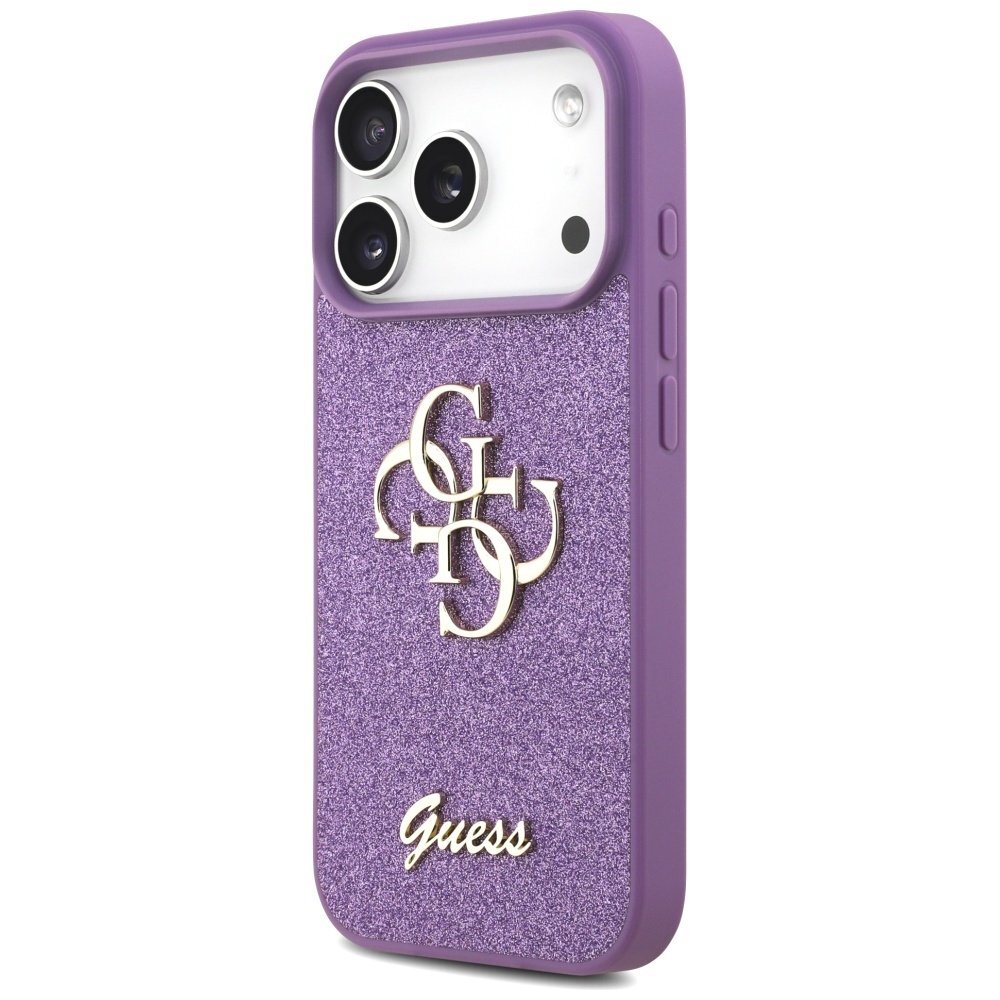 iPhone 17 Pro dėklas Guess Fixed Glitter Big 4G – violetinis 1 iPhone 17 Pro dėklas Guess Fixed Glitter Big 4G – violetinis 1