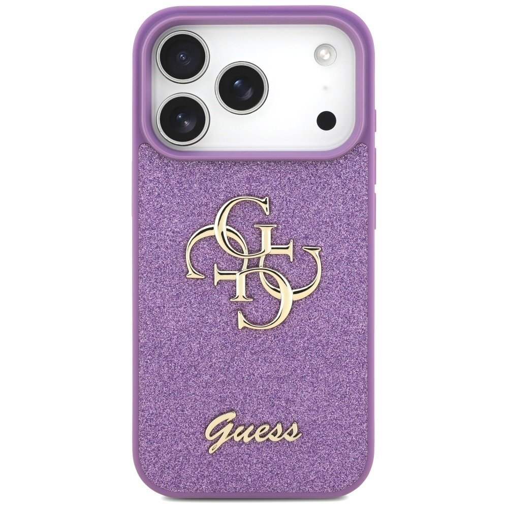 iPhone 17 Pro dėklas Guess Fixed Glitter Big 4G – violetinis 2 iPhone 17 Pro dėklas Guess Fixed Glitter Big 4G – violetinis 2