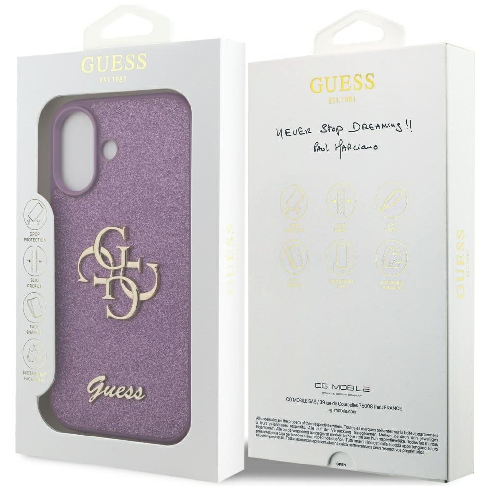 iPhone 17 dėklas Guess Fixed Glitter Big 4G – violetinis 7 iPhone 17 dėklas Guess Fixed Glitter Big 4G – violetinis 7