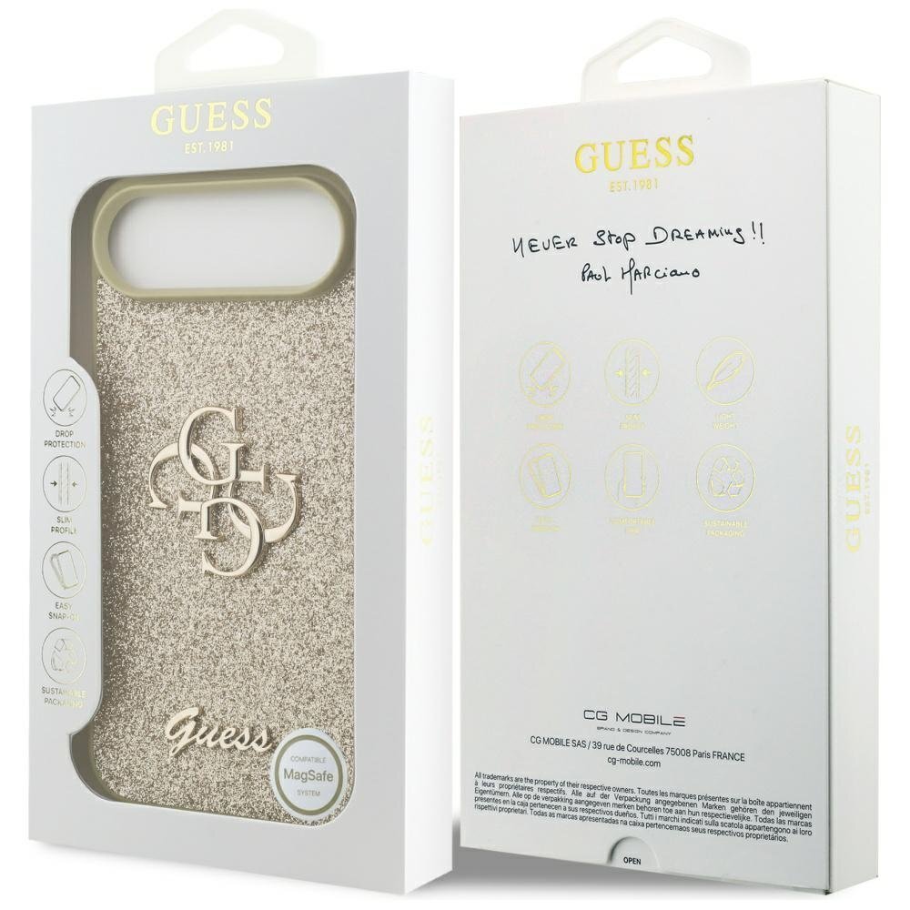 iPhone Air Guess Fixed Glitter Big 4G dėklas – auksinis 7 iPhone Air Guess Fixed Glitter Big 4G dėklas – auksinis 7