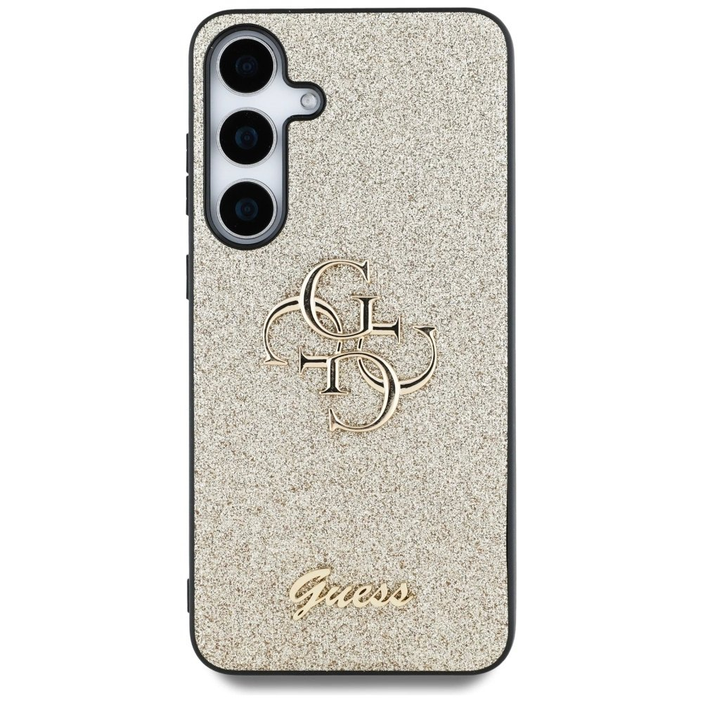 Guess Fixed Glitter Big 4G Metal Logo Dėklas Samsung Galaxy S25 Plus gold 2 Guess Fixed Glitter Big 4G Metal Logo Dėklas Samsung Galaxy S25 Plus gold 2