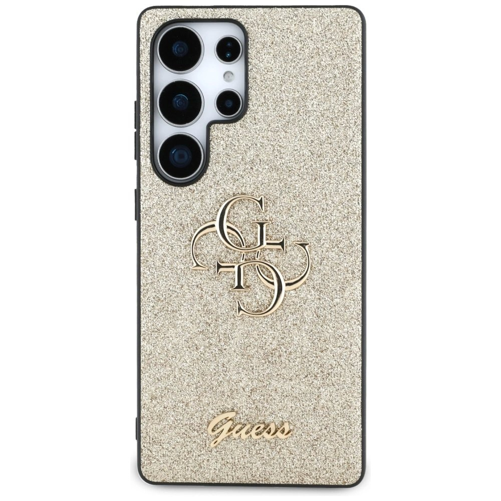 Guess Fixed Glitter Big 4G Metal Logo Dėklas Samsung Galaxy S25 Ultra gold 2 Guess Fixed Glitter Big 4G Metal Logo Dėklas Samsung Galaxy S25 Ultra gold 2