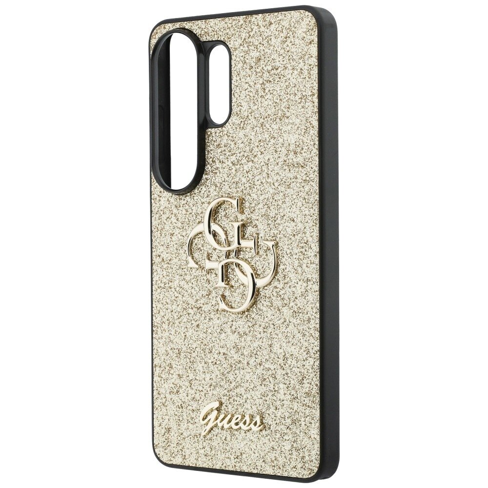 Samsung Galaxy S26 Ultra Guess Fixed Glitter Big 4G Metal Logo dėklas – auksinis 5