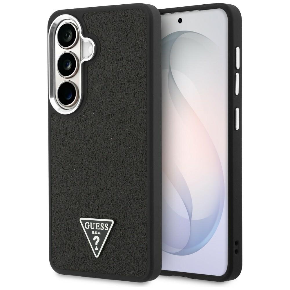 Samsung Galaxy S26+ Guess Fixed Glitter Triangle MagSafe dėklas – juodas