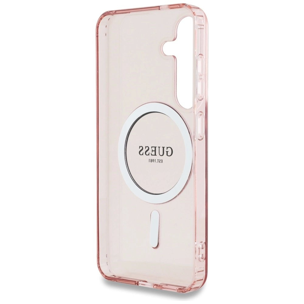 Samsung Galaxy S25 – Guess Glitter Circle Classic Logo MagSafe dėklas - Rožinis 6 Samsung Galaxy S25 – Guess Glitter Circle Classic Logo MagSafe dėklas - Rožinis 6