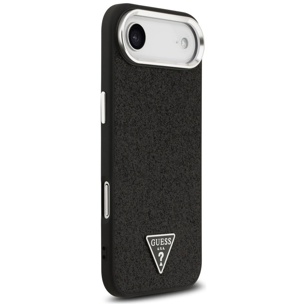 iPhone Air Guess Glitter Triangle Logo MagSafe dėklas – juodas 3