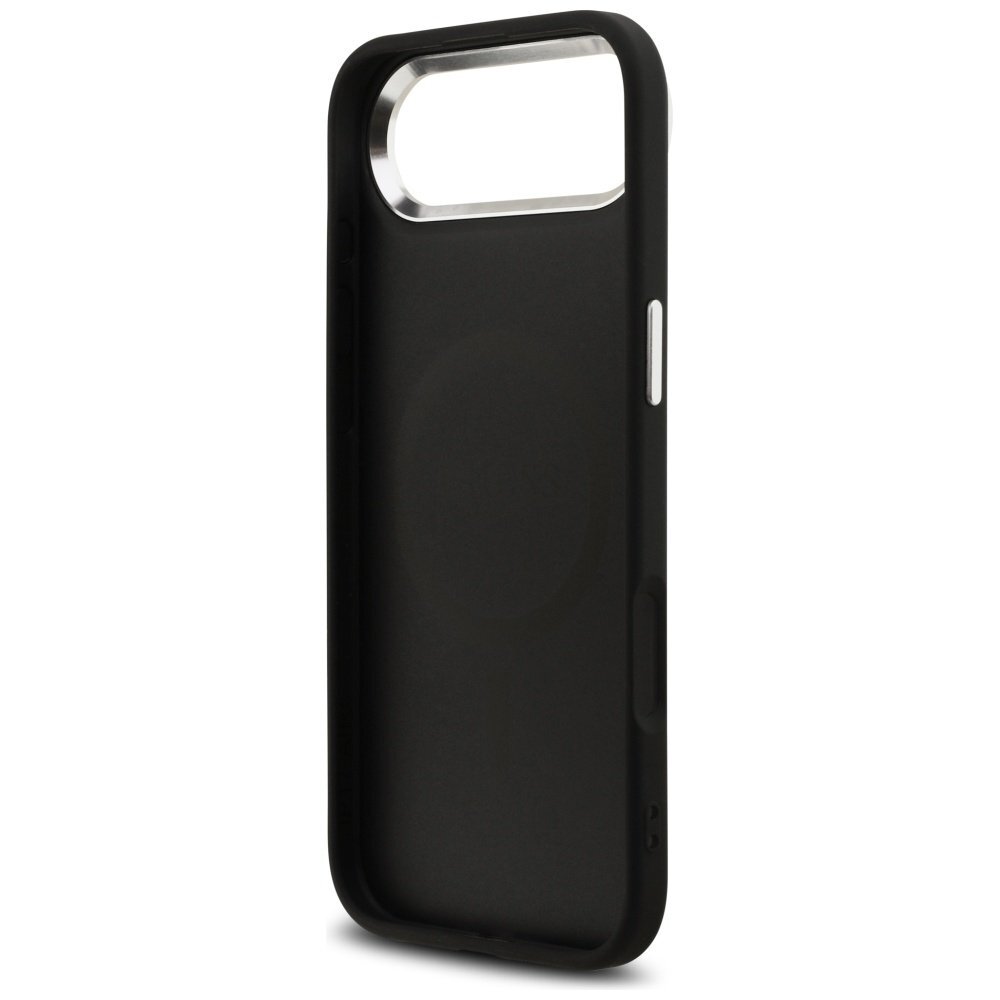 iPhone Air Guess Glitter Triangle Logo MagSafe dėklas – juodas 6