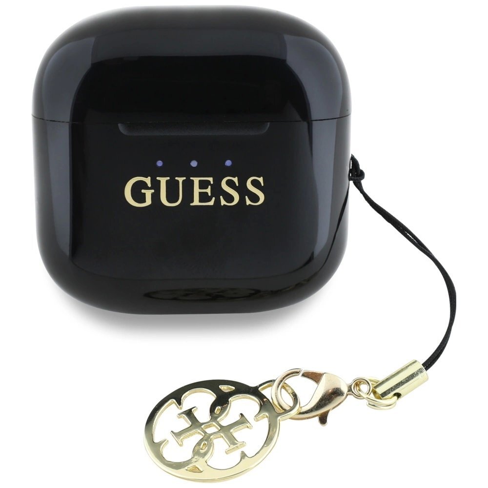 Belaidės ausinės Guess Glossy Effect Printed Classic Logo & Charm TWS – juodos 2