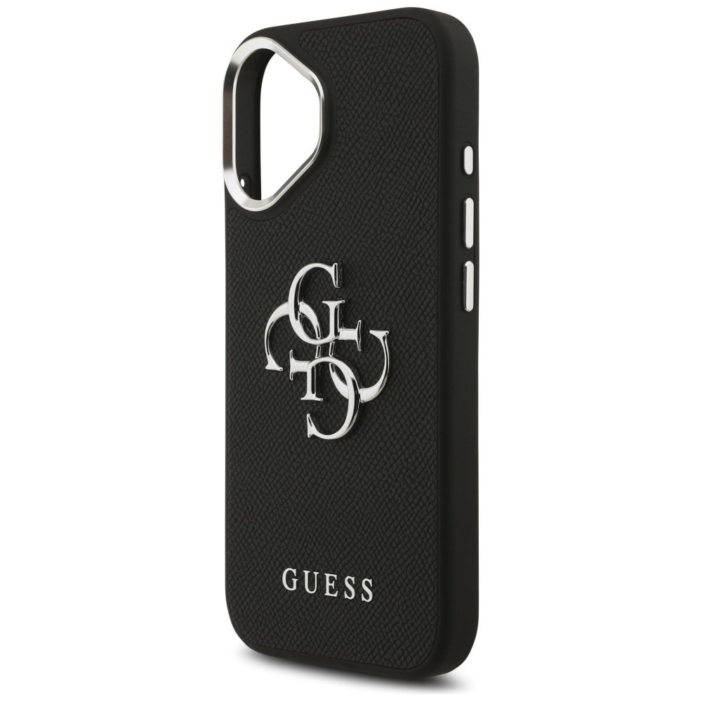 iPhone 17 Guess Grained Big 4G Classic Logo dėklas – juodas 5