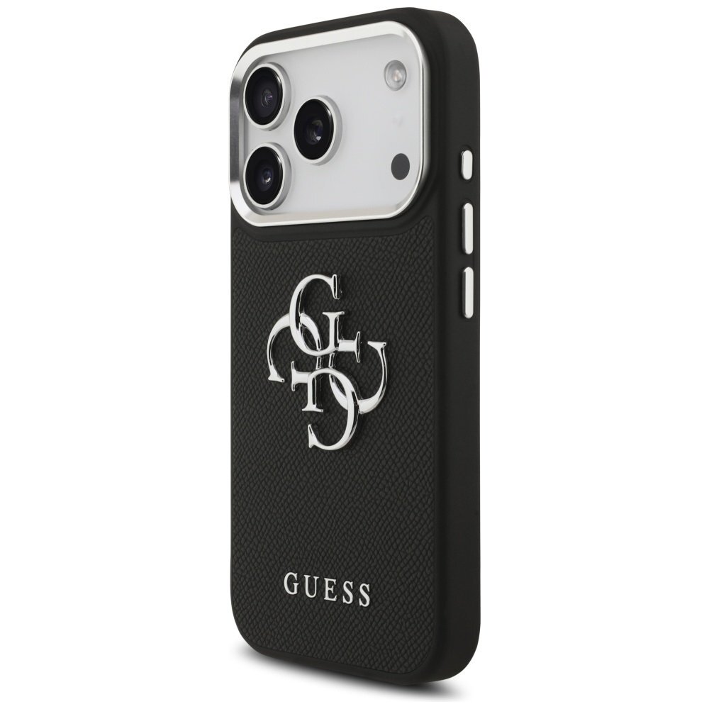 iPhone 17 Pro Guess Grained Big 4G Classic Logo dėklas – juodas 1
