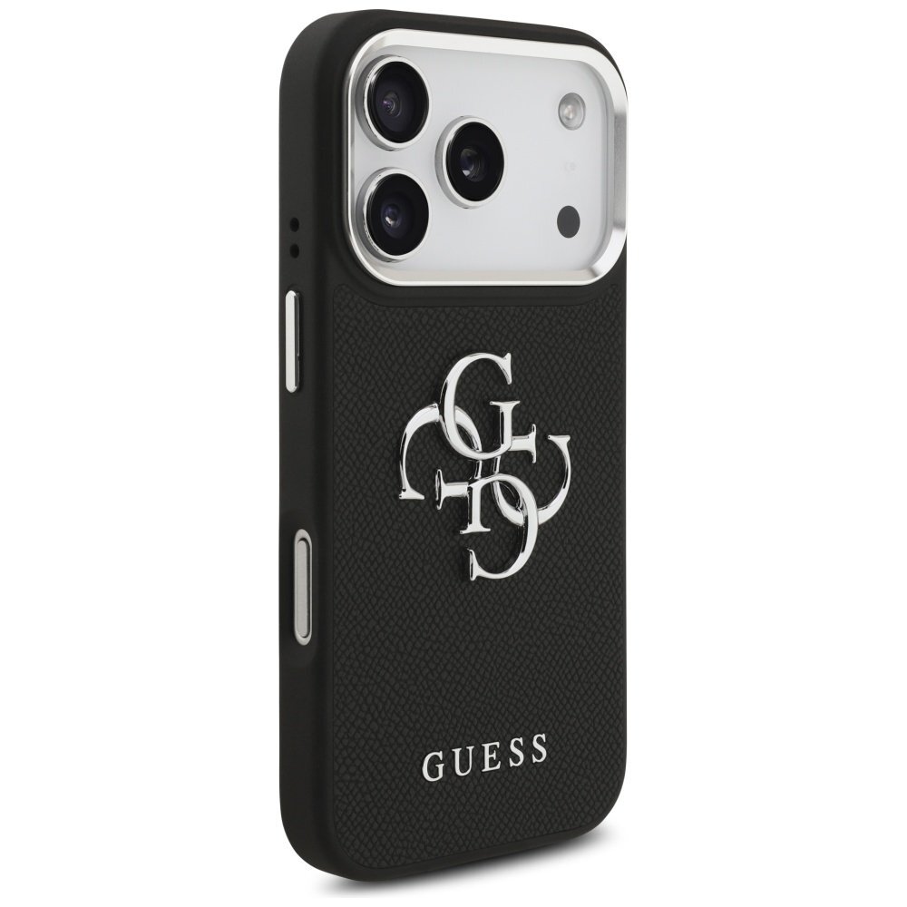iPhone 17 Pro Guess Grained Big 4G Classic Logo dėklas – juodas 3 iPhone 17 Pro Guess Grained Big 4G Classic Logo dėklas – juodas 3