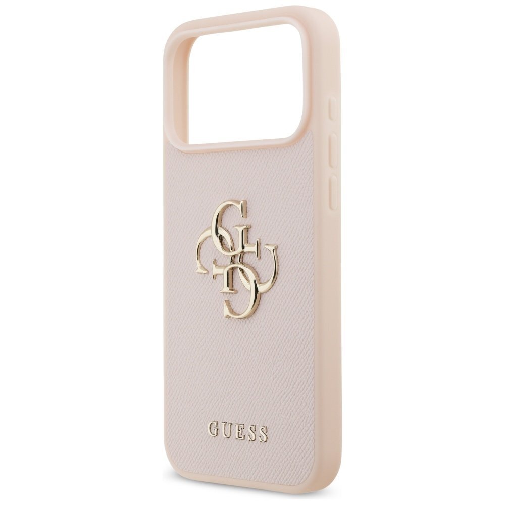 iPhone 17 Pro Max dėklas Guess Grained Big 4G & Classic Logo – rožinis 5