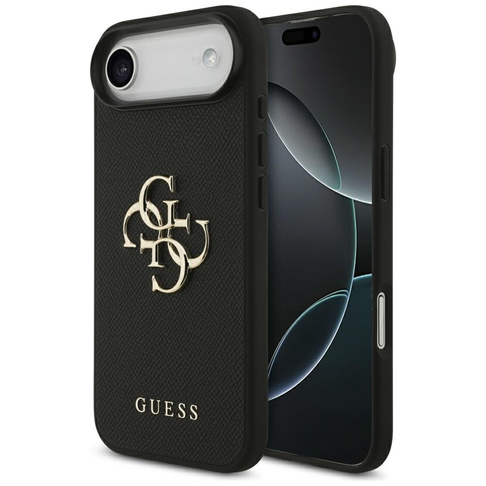 iPhone Air Guess Grained Big 4G & Classic Logo dėklas – juodas
