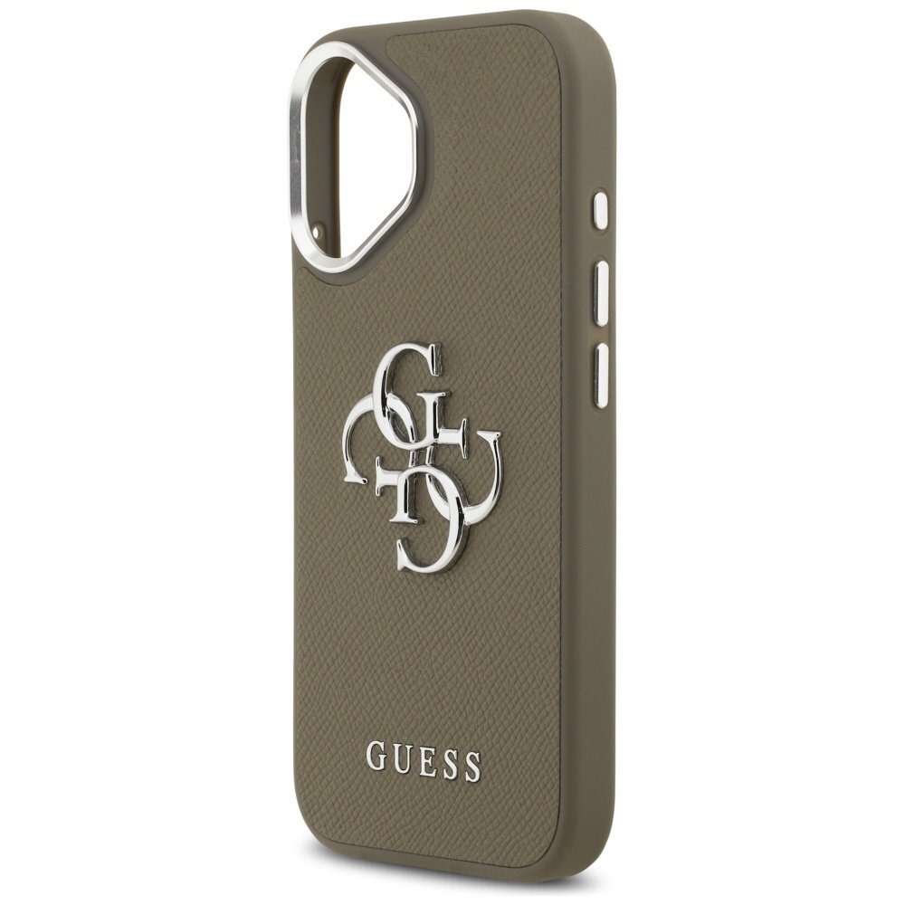 iPhone 17 Guess Grained Big 4G Classic Logo dėklas – rudas 5