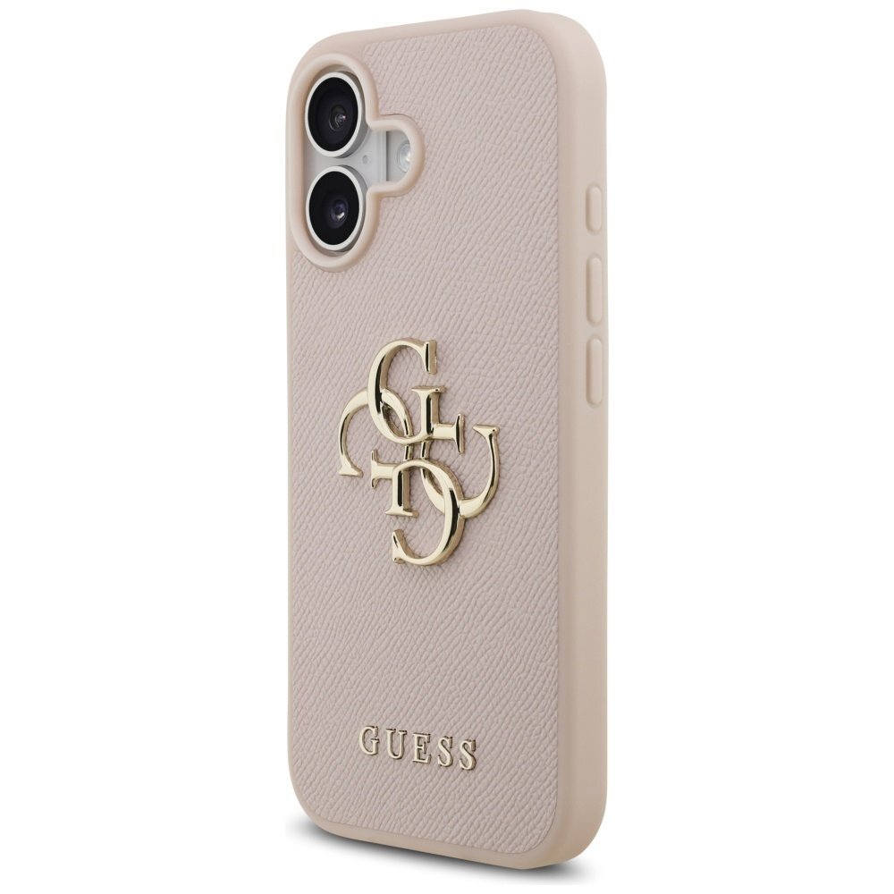 iPhone 17 dėklas Guess Grained Big 4G & Classic Logo – rožinis 1
