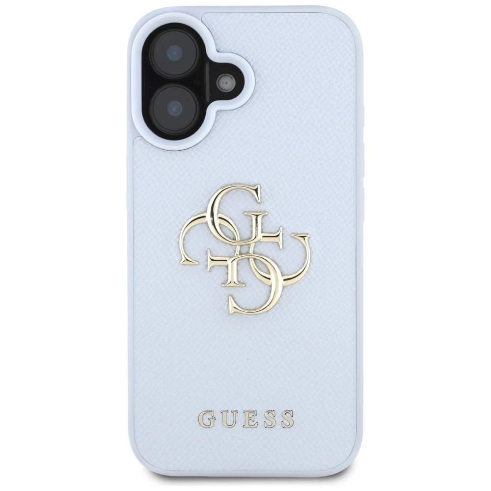 Guess Grained Big 4G Logo Small Classic Logo Dėklas skirtas iPhone 16 - Mėlynas 2