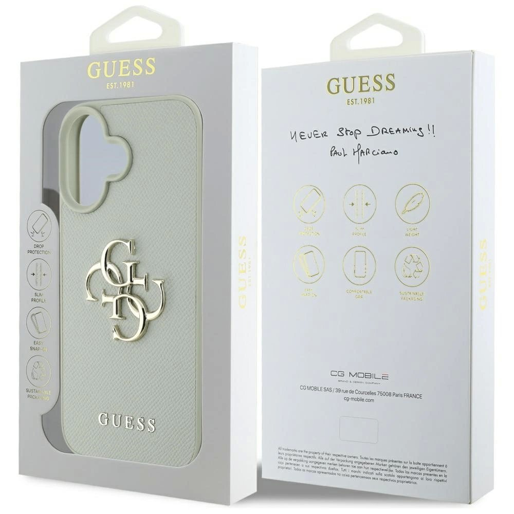 Guess Grained Big 4G Logo Small Classic Logo Dėklas skirtas iPhone 16 - Žalias 7 Guess Grained Big 4G Logo Small Classic Logo Dėklas skirtas iPhone 16 - Žalias 7
