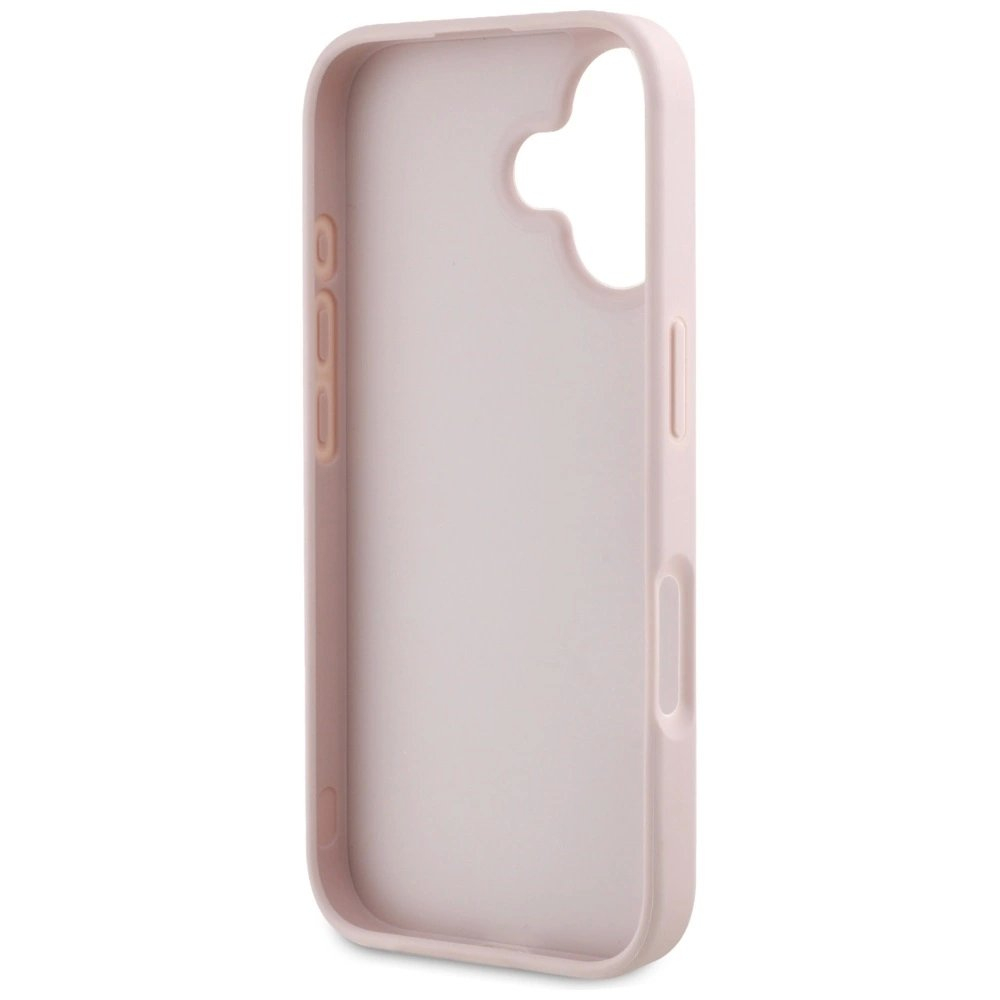 Guess Grained Big 4G Logo Small Classic Logo Dėklas skirtas iPhone 16 - Rožinis 6