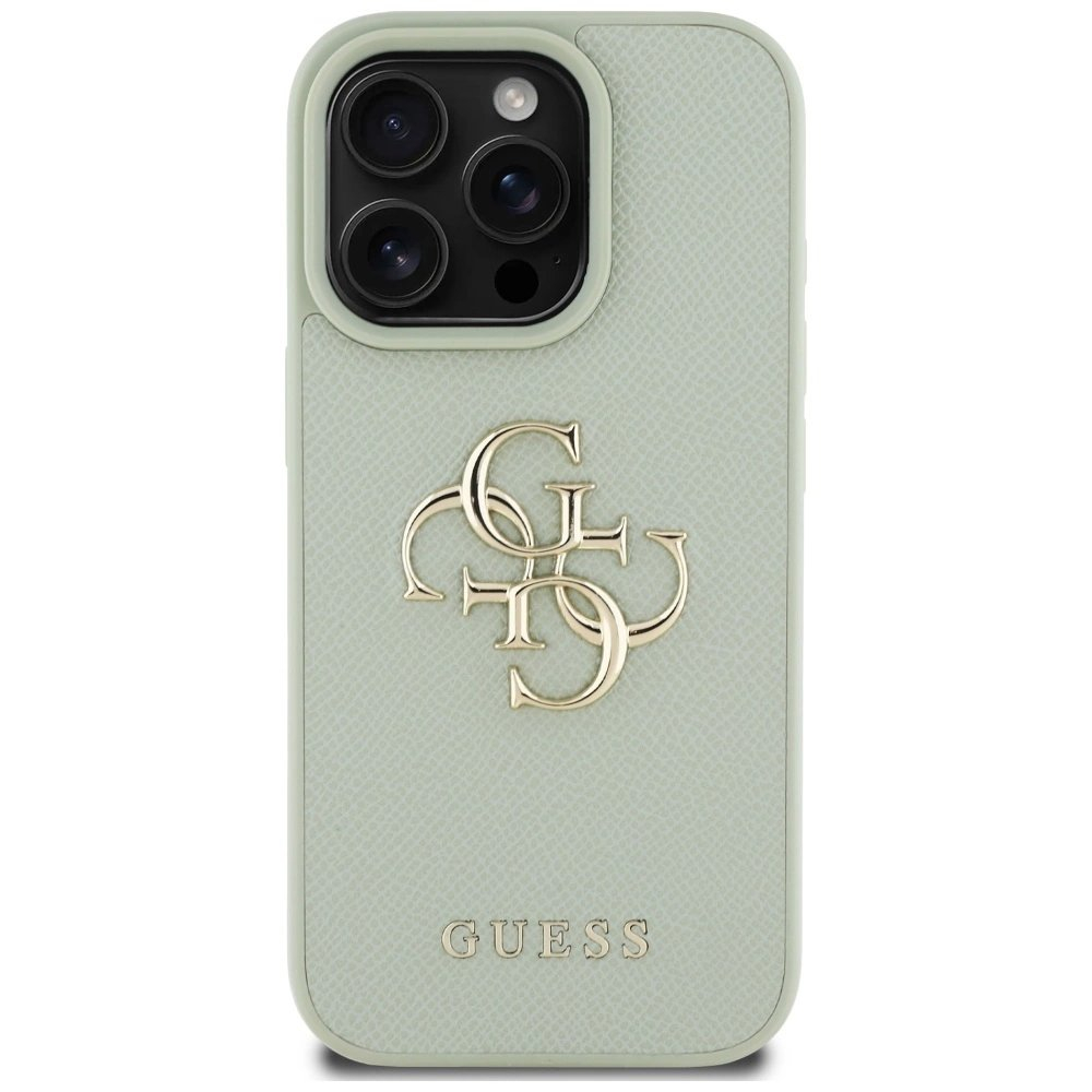 Guess Grained Big 4G Logo Small Classic Logo Dėklas skirtas iPhone 16 Pro - Žalias 2
