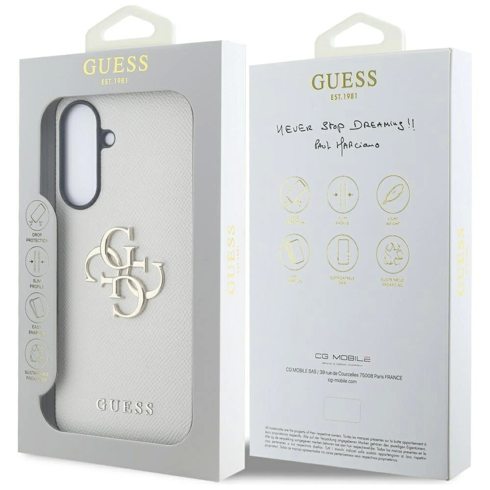 Guess Grained Big 4G Logo Small Classic Logo Dėklas skirtas Samsung Galaxy A56 - beige 6