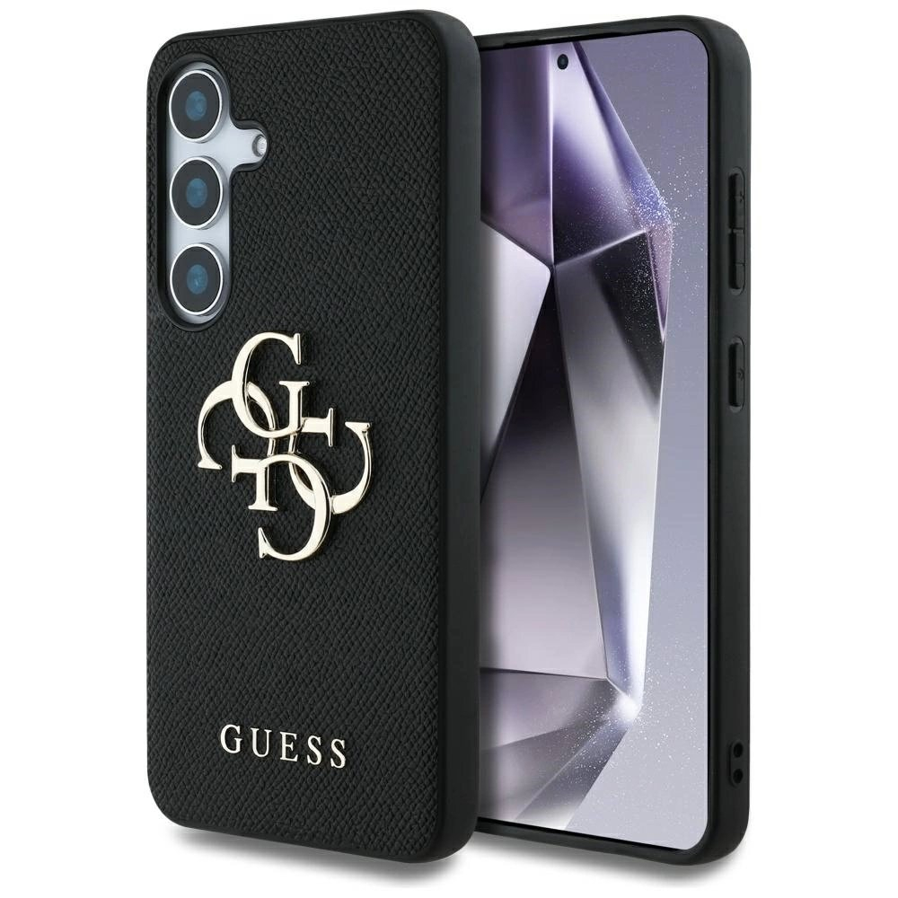 Guess Grained Big 4G Logo Small Classic Logo Dėklas Samsung Galaxy S25 Juodas Guess Grained Big 4G Logo Small Classic Logo Dėklas Samsung Galaxy S25 Juodas