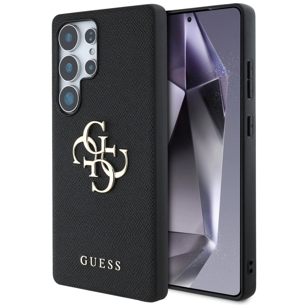 Guess Grained Big 4G Logo Small Classic Logo Dėklas Samsung Galaxy S25 Ultra Juodas Guess Grained Big 4G Logo Small Classic Logo Dėklas Samsung Galaxy S25 Ultra Juodas
