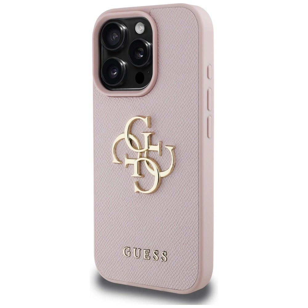Guess Grained Big 4G Logo Small Classic Logo iPhone 16 Pro Max Dėklas - Rožinis 1 Guess Grained Big 4G Logo Small Classic Logo iPhone 16 Pro Max Dėklas - Rožinis 1