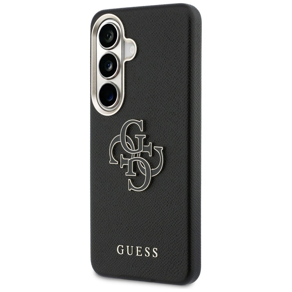 Samsung Galaxy S26+ Guess Grained Big 4G Metal Logo dėklas – juodas 1 Samsung Galaxy S26+ Guess Grained Big 4G Metal Logo dėklas – juodas 1