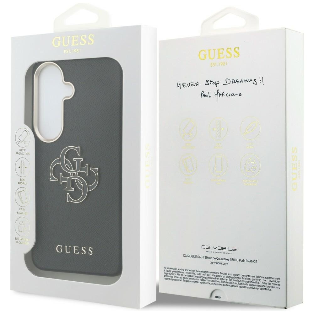 Samsung Galaxy S26+ Guess Grained Big 4G Metal Logo dėklas – juodas 7