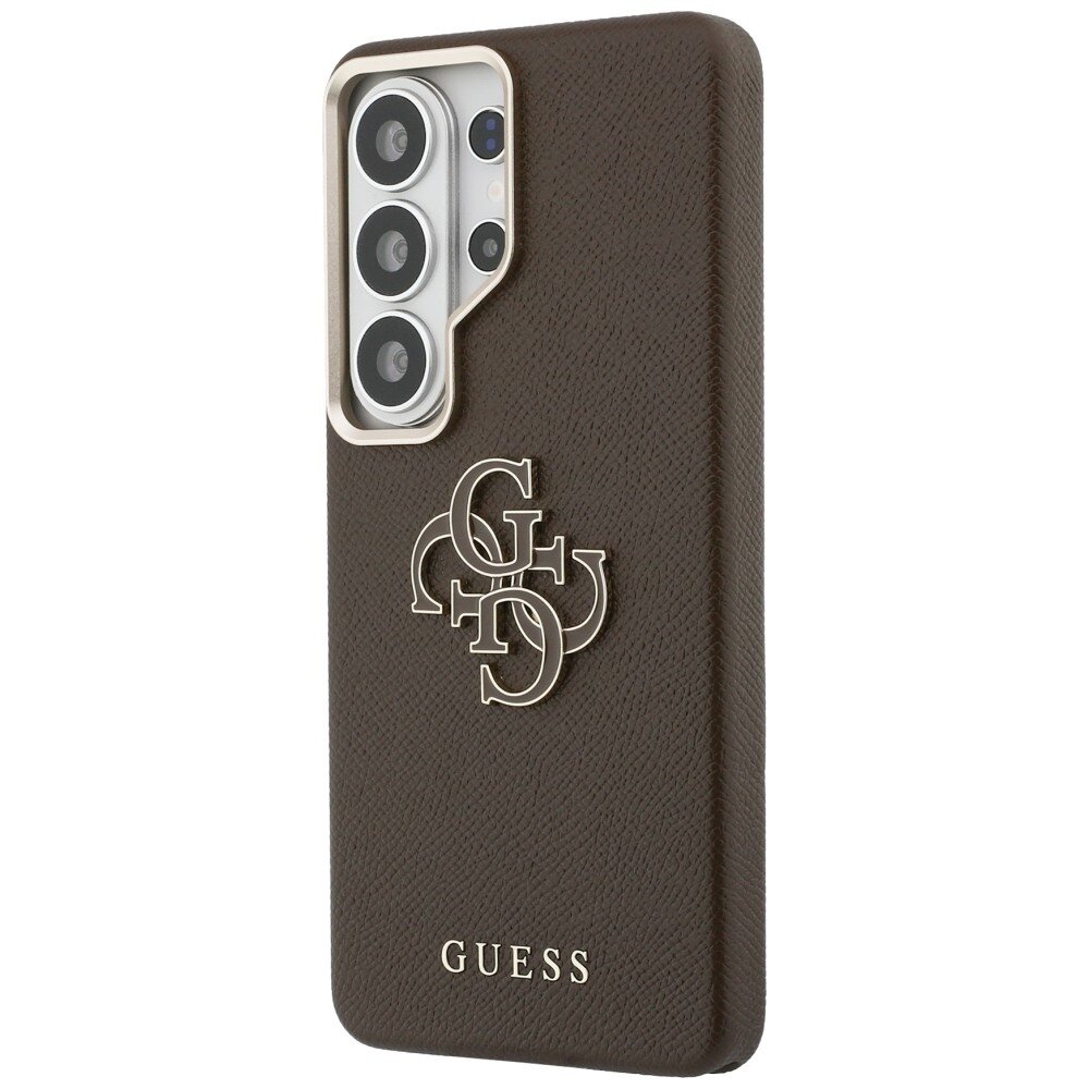 Samsung Galaxy S26 Ultra Guess Grained Big 4G Metal Logo dėklas – rudas 1