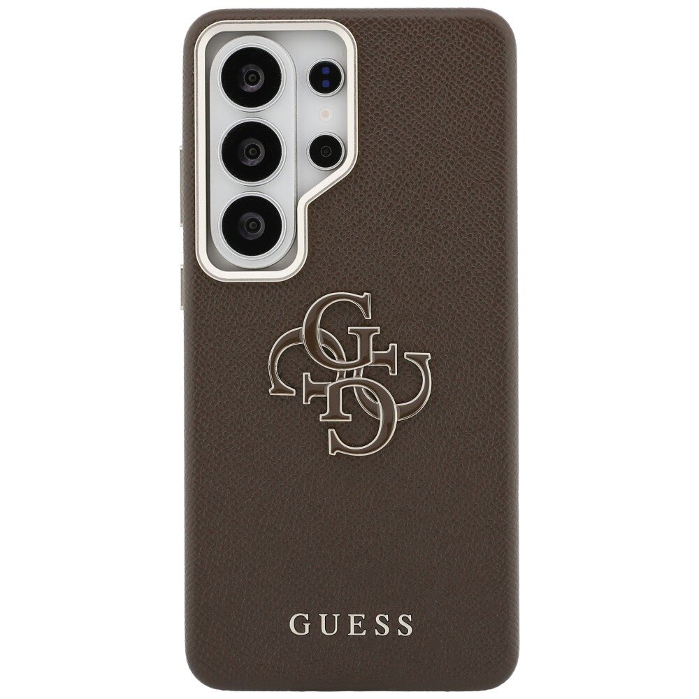 Samsung Galaxy S26 Ultra Guess Grained Big 4G Metal Logo dėklas – rudas 2