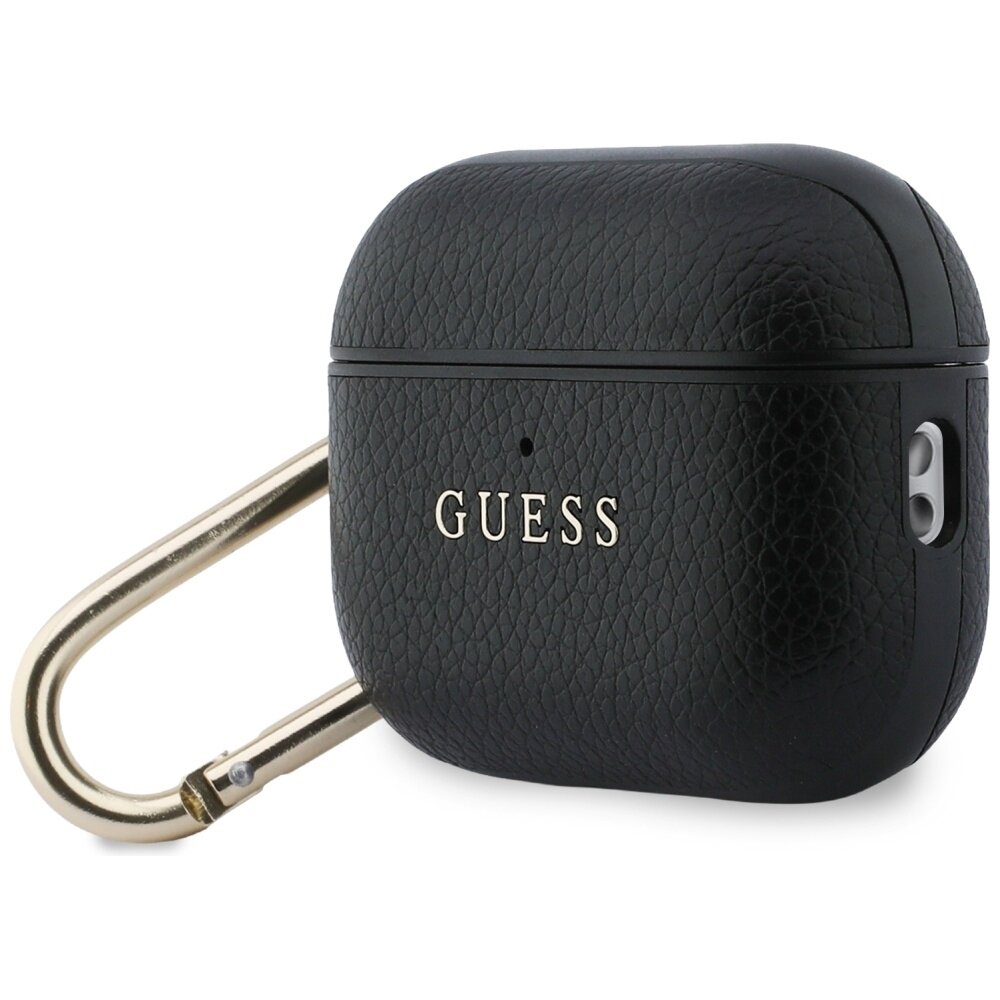 AirPods Pro 3 Guess Grained Classic Logo dėklas – juodas 2 AirPods Pro 3 Guess Grained Classic Logo dėklas – juodas 2