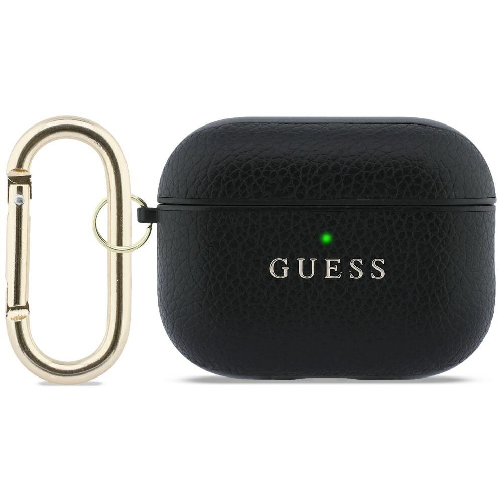 AirPods Pro 3 Guess Grained Classic Logo dėklas – juodas