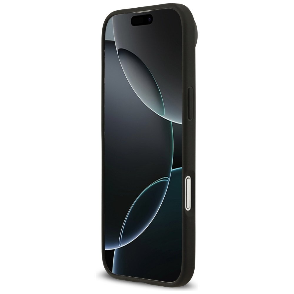 iPhone Air Guess Grained Flowers Classic Logo MagSafe dėklas – juodas 4