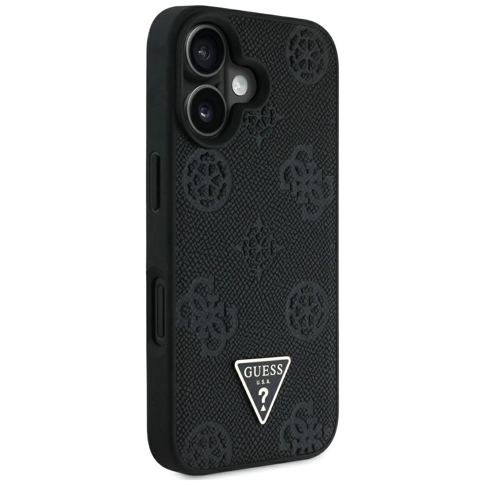 iPhone 16 Guess Grained Hot Stamp Peony Triangle Logo MagSafe dėklas - juodas 3 iPhone 16 Guess Grained Hot Stamp Peony Triangle Logo MagSafe dėklas - juodas 3