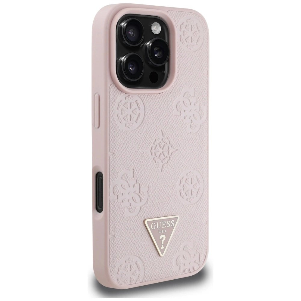 iPhone 16 Pro Guess Grained Hot Stamp Peony Triangle Logo MagSafe dėklas - rožinis 3 iPhone 16 Pro Guess Grained Hot Stamp Peony Triangle Logo MagSafe dėklas - rožinis 3