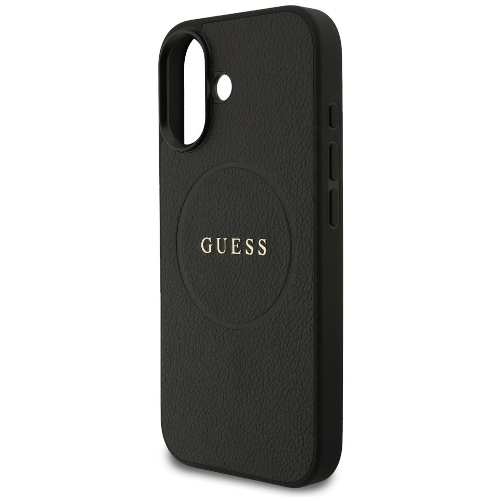 iPhone 17 Guess Grained Ring MagSafe dėklas – juodas 5