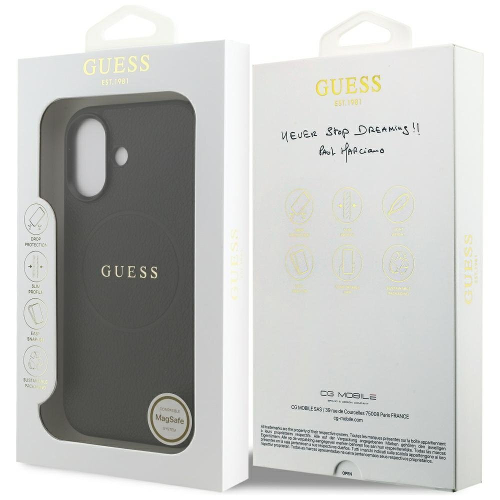 iPhone 17 Guess Grained Ring MagSafe dėklas – juodas 7 iPhone 17 Guess Grained Ring MagSafe dėklas – juodas 7