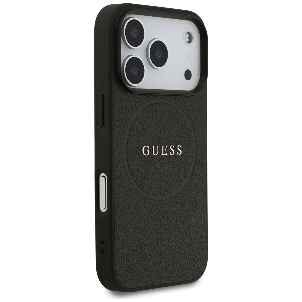 iPhone 17 Pro Guess Grained Ring MagSafe dėklas – juodas 3 iPhone 17 Pro Guess Grained Ring MagSafe dėklas – juodas 3