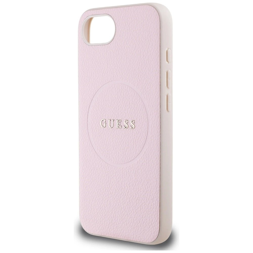 Guess Grained Ring MagSafe iPhone 16e Dėklas - Rožinis 5 Guess Grained Ring MagSafe iPhone 16e Dėklas - Rožinis 5
