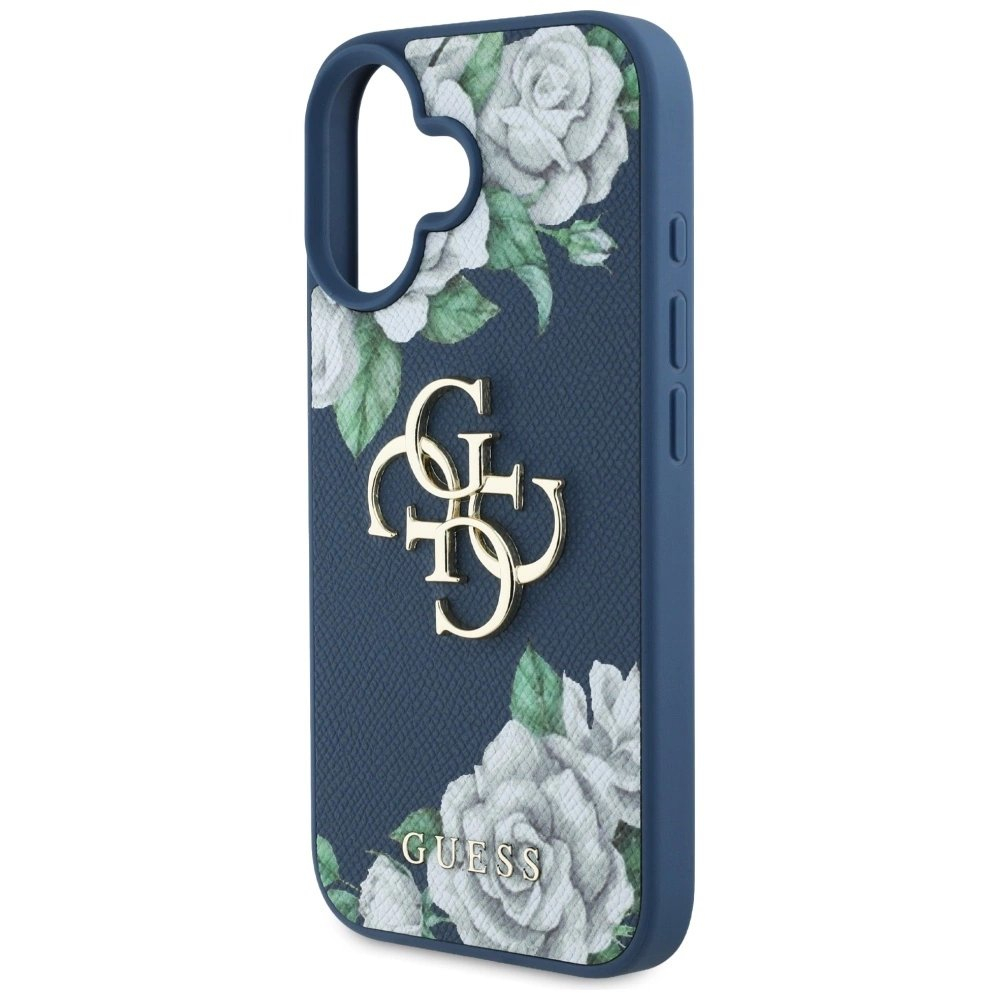 iPhone 16 Guess Grained Roses Big 4G logo dėklas - mėlynas 5 iPhone 16 Guess Grained Roses Big 4G logo dėklas - mėlynas 5