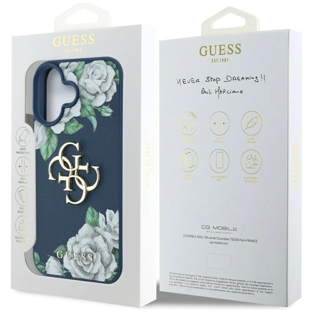 iPhone 16 Guess Grained Roses Big 4G logo dėklas - mėlynas 7 iPhone 16 Guess Grained Roses Big 4G logo dėklas - mėlynas 7