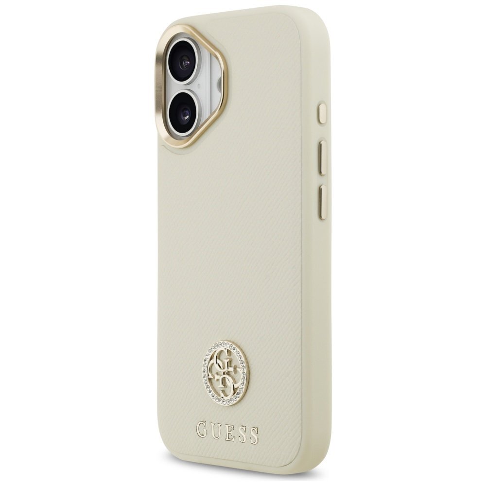 iPhone 17 Guess Grained Strass Logo dėklas su MagSafe – smėlio 1 iPhone 17 Guess Grained Strass Logo dėklas su MagSafe – smėlio 1