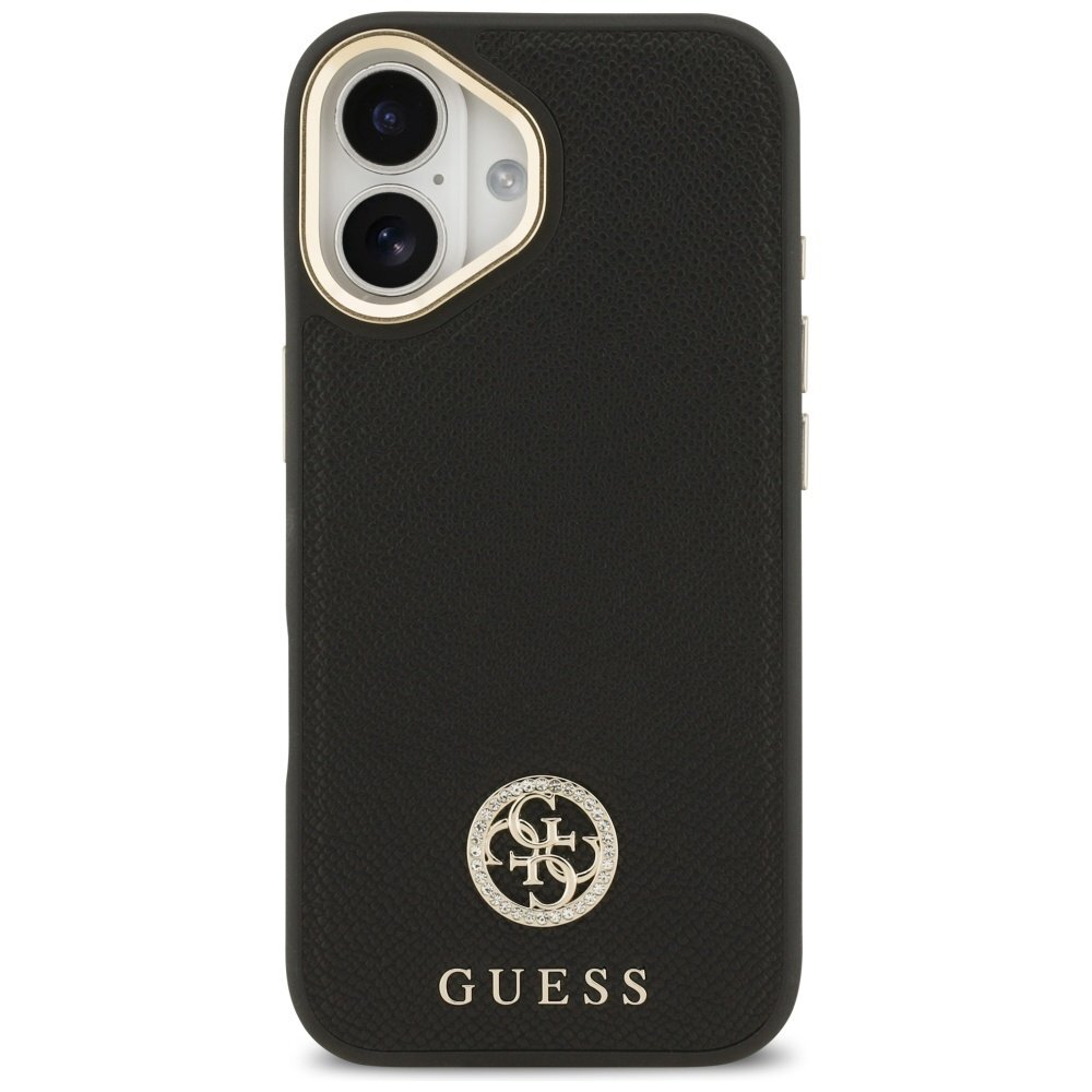iPhone 17 dėklas Guess Grained Strass Logo, MagSafe – juodas 2