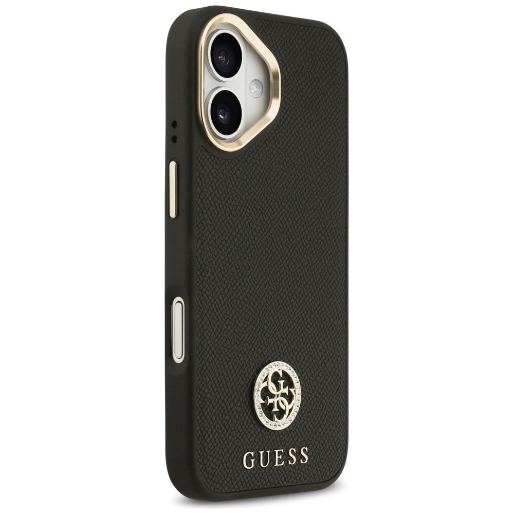 iPhone 17 dėklas Guess Grained Strass Logo, MagSafe – juodas 3