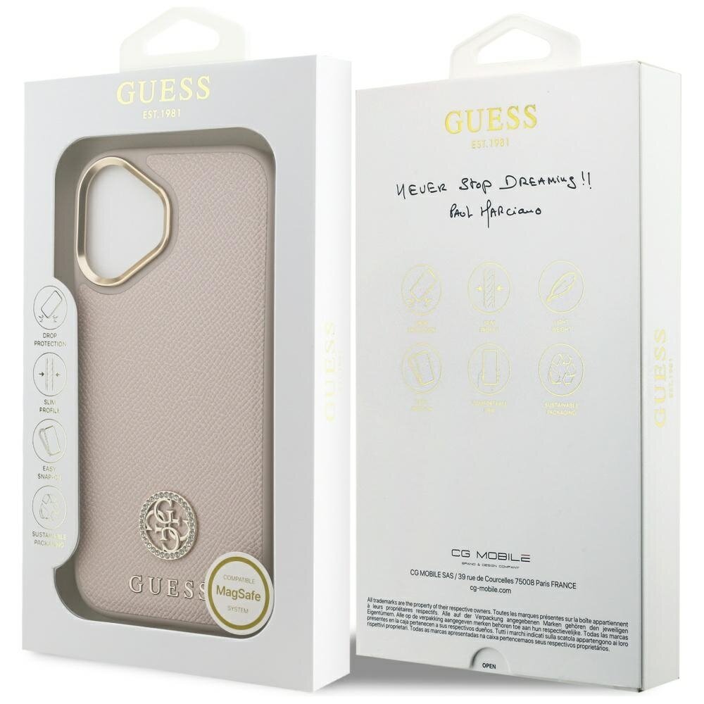 iPhone 17 Guess Grained Strass Logo MagSafe dėklas – rožinis 7 iPhone 17 Guess Grained Strass Logo MagSafe dėklas – rožinis 7