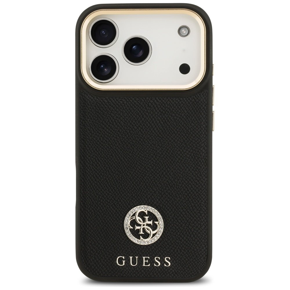 iPhone 17 Pro dėklas Guess Grained Strass Logo, MagSafe – juodas 2