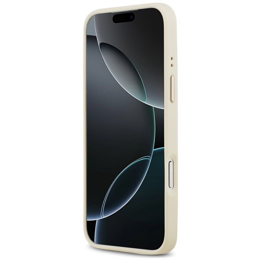 iPhone 17 Pro Max Guess Grained Strass Logo MagSafe dėklas – smėlinis 4 iPhone 17 Pro Max Guess Grained Strass Logo MagSafe dėklas – smėlinis 4